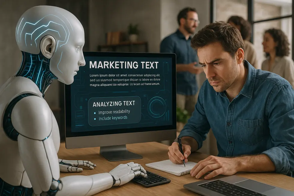 Texterstellung in Zusammenarbeit mit Künstlicher Intelligenz.