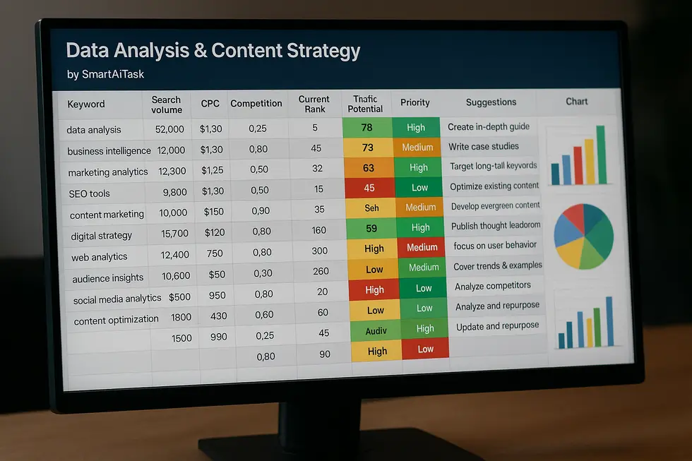 Content-Analyse für datengetriebene Entscheidungen mit SmartAiTask.