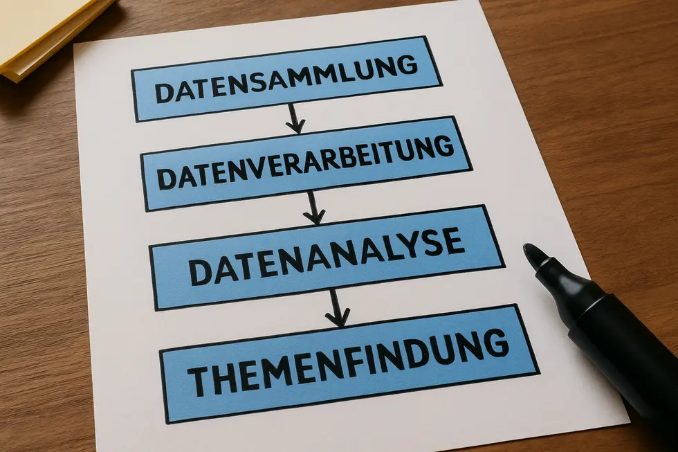 Datenanalyse: Von der Sammlung zur Themenfindung.