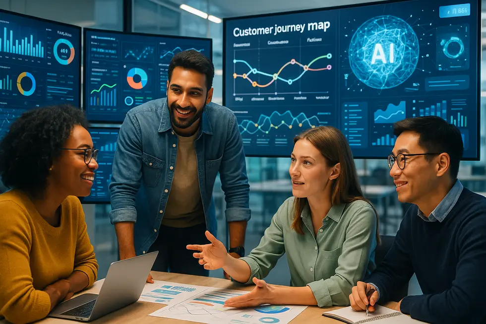 Diagramm der Customer Journey mit verschiedenen Berührungspunkten.
