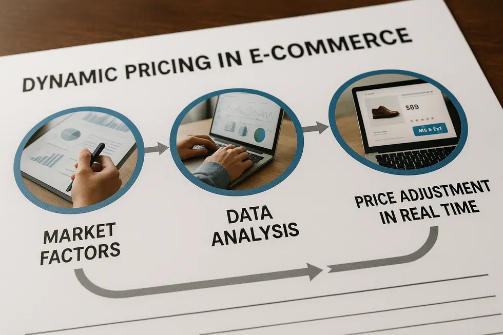 Diagramm des dynamischen Preisgestaltungsprozesses im E-Commerce