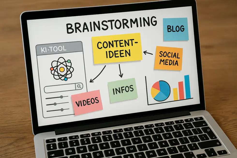 Visuelle Darstellung einer KI-gestützten Content-Strategieentwicklung.