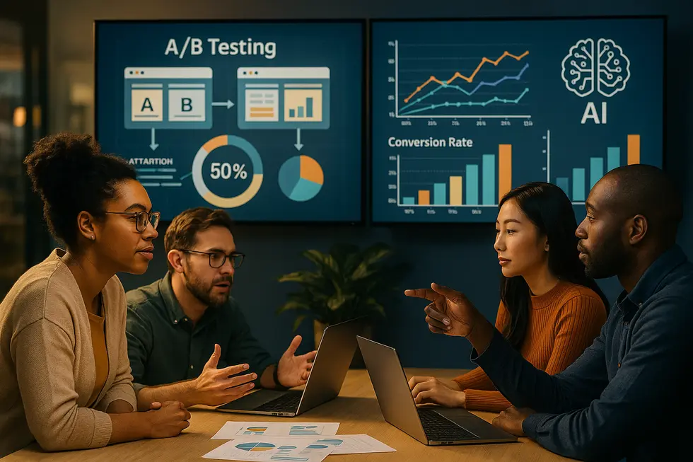 Dashboard zur Echtzeitüberwachung von A/B-Test Ergebnissen.