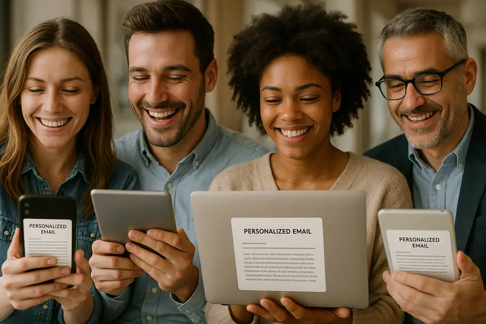 Kunden, die individuelle E-Mails auf ihren Geräten lesen, untermauern die Bedeutung der Personalisierung im E-Mail-Marketing.