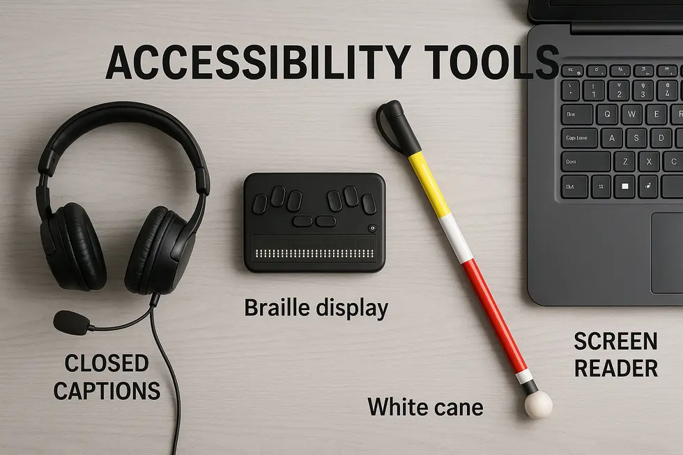 Verschiedene Tools zur Verbesserung der digitalen Zugänglichkeit.