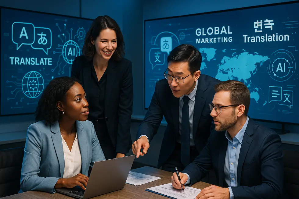 Eine grafische Darstellung der globalen Datenverarbeitung durch KI.