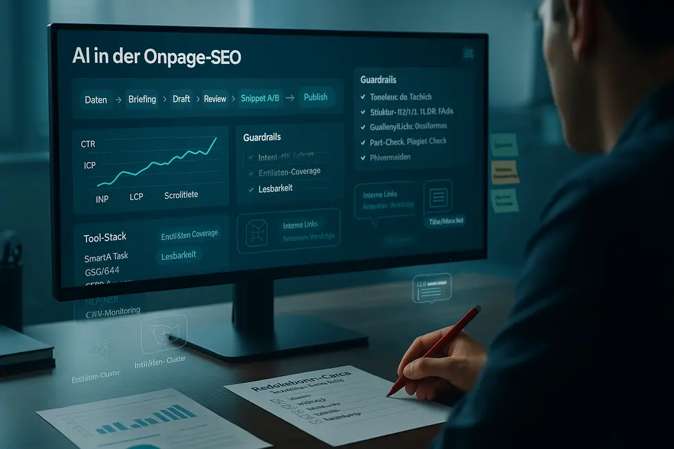 AI in der Onpage-SEO: Workflows, Tools und Guardrails