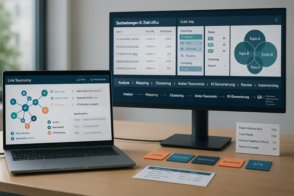 Interne Verlinkung 2.0: Graph, Ankertexte und KI-Workflows