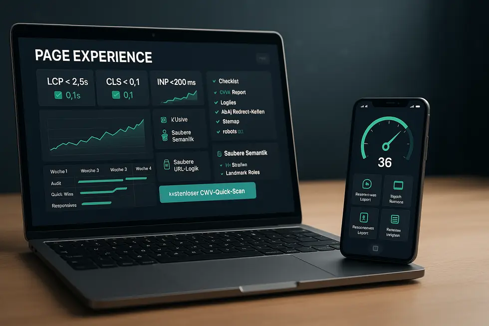 Technische Signale & Page Experience: CWV, Mobil, Media