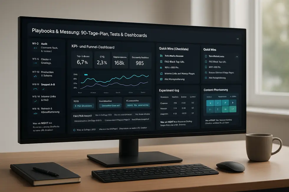 Playbooks & Messung: 90‑Tage‑Plan, Tests und Dashboards